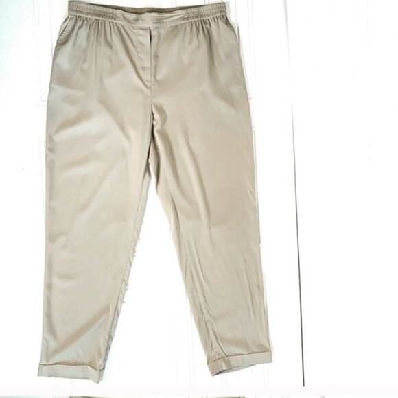 MELANIE LYNE TROUSER ELASTIC WAISTBAND PANT RELAX FIT STRAIGHT LEG WOMEN SIZE 10 - Picture 2 of 10